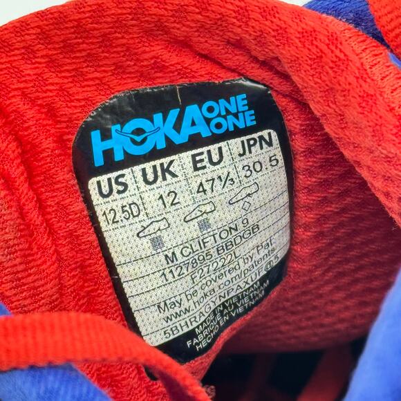 Hoka One One Clifton 9 Bellwether Blue Dazzling Blue Road-Running Sneakers 12.5 main image 8